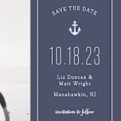 "Down by the Sea" - Save the Dates in Marine by Sandra Picco Design - Detail