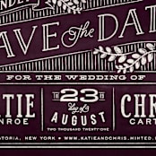 "Slated Forever" - Save the Dates in Plum by GeekInk Design - Detail