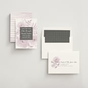 "Watercolor Floral" - Save the Dates in Lilac by Jill Means - Assembled