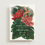 "Tropical Bouquet" - Save the Dates in Basil by Elly - Front