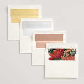 "Tropical Bouquet" - Save the Dates in Basil by Elly - Envelope Liner Options