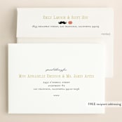 "Stache + Kiss" - Save the Dates in Crème by Penelope Poppy - FREE Recipient Addressing