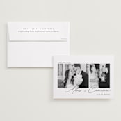 "Simple Two" - Save the Dates in Noir by Emily Betts - Save the Date with Envelope