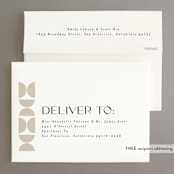 "Bold Circle" - Save the Dates in Champagne by Jessica Corliss - FREE Recipient Addressing