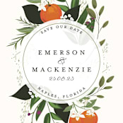 "Orange Blossoms" - Save the Dates in Pearl by Susan Moyal - Detail