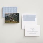 "arched script" - Save the Dates in Pearl by Kristen Smith - Assembled