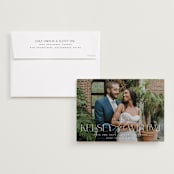 "L'amour" - Save the Dates in Pearl by Brooke Chandler - Save the Date with Envelope