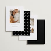 "Simple Columns" - Save the Dates in Alabaster by Erica Krystek - Back of Card Options
