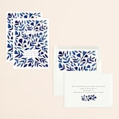 "Wildflower Floral" - Save the Dates in Navy by Katharine Watson - Assembled
