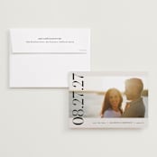 "All Stacked Up" - Save the Dates in Ivory by Pixel and Hank - Save the Date with Envelope