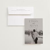 "All our love" - Save the Dates in Ebony by Maja Cunningham - Save the Date with Envelope