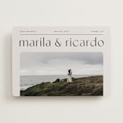 "Nameplate" - Save the Dates in Linen by Blustery August - Front