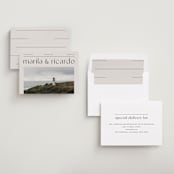 "Nameplate" - Save the Dates in Linen by Blustery August - Assembled