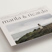 "Nameplate" - Save the Dates in Linen by Blustery August - Detail