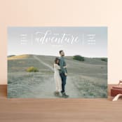 "The Adventure Begins" - Save the Dates in White by Kelly Schmidt - Front