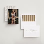 "Sentimental Script" - Save the Dates in Cotton by Susan Zinader - Assembled