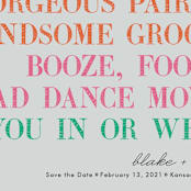 "You In Or What (Two Grooms)" - Save the Dates in Bright Pink by hi-lighter inc. - Detail