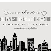 "Big City - Atlanta" - Save the Dates in Light Taupe by Hooray Creative - Detail