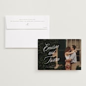 "Sentimental Script" - Save the Dates in Cotton by Susan Zinader - Save the Date with Envelope