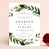 "Vines of Green" - Save the Dates in Fern by Susan Moyal - Front