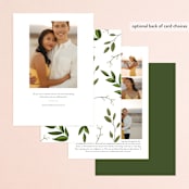 "Vines of Green" - Save the Dates in Fern by Susan Moyal - Back of Card Options