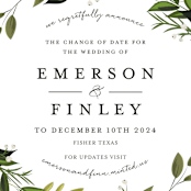 "Vines of Green" - Save the Dates in Fern by Susan Moyal - Detail