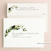 "Vines of Green" - Save the Dates in Fern by Susan Moyal - FREE Recipient Addressing