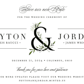 "Adorned Ampersand" - Save the Dates in Cotton by Jennifer Postorino - Detail