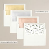 "Adorned Ampersand" - Save the Dates in Cotton by Jennifer Postorino - Envelope Liner Options