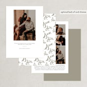 "Hand-Lettered" - Save the Dates in Lily by Dean Street - Back of Card Options
