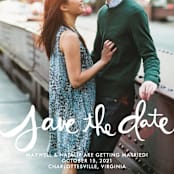 "Hand-Lettered" - Save the Dates in Lily by Dean Street - Detail