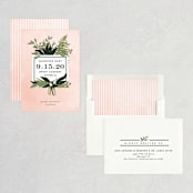 "Botanical Name Plate" - Save the Dates in Blush by Shiny Penny Studio - Assembled
