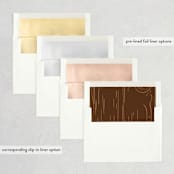 "Fall Carving" - Save the Dates in Woodgrain by Amanda Joy - Envelope Liner Options