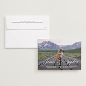 "I Thee Wed" - Save the Dates in Linen by Erin Deegan - Save the Date with Envelope