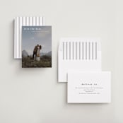 "Typographic Header" - Save the Dates in Cotton by Stacey Meacham - Assembled