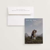 "Typographic Header" - Save the Dates in Cotton by Stacey Meacham - Save the Date with Envelope