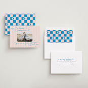 "The Right Stripes" - Save the Dates in Pink Grapefruit by Jackie Crawford - Assembled