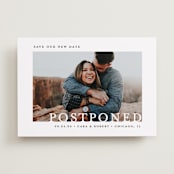 "Minimal Message" - Save the Dates in Cloud by Lindsay Megahed - Front