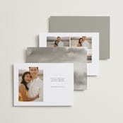 "Minimal Message" - Save the Dates in Cloud by Lindsay Megahed - Back of Card Options