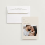 "Memories will be made" - Save the Dates in Champagne by Blustery August - Save the Date with Envelope