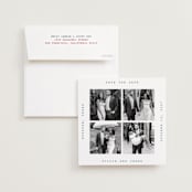 "typewriter collage" - Save the Dates in Seafoam by Cass Loh - Save the Date with Envelope