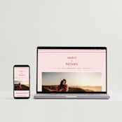 "News!" - Save the Dates in Strawberry by Claudia Orengo - FREE Wedding Website