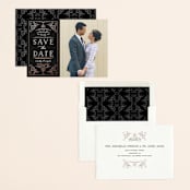 "Modern Deco" - Save the Dates in Noir by Kelly Schmidt - Assembled