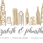 "Chicago Skyline" - Save the Dates in Gold Coast by Abby Munn - Detail
