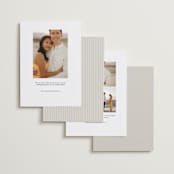"Stacked Banner" - Save the Dates in Cotton by Amy Kross - Back of Card Options