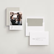 "Stacked Banner" - Save the Dates in Cotton by Amy Kross - Assembled