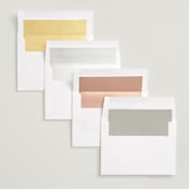"Stacked Banner" - Save the Dates in Cotton by Amy Kross - Envelope Liner Options