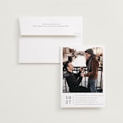 "Stacked Banner" - Save the Dates in Cotton by Amy Kross - Save the Date with Envelope