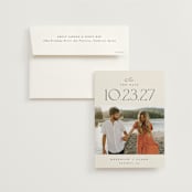 "romancing the date" - Save the Dates in Ivory by Carolyn Nicks - Save the Date with Envelope