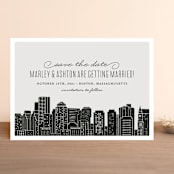 "Big City - Boston" - Save the Dates in Light Taupe by Hooray Creative - Front